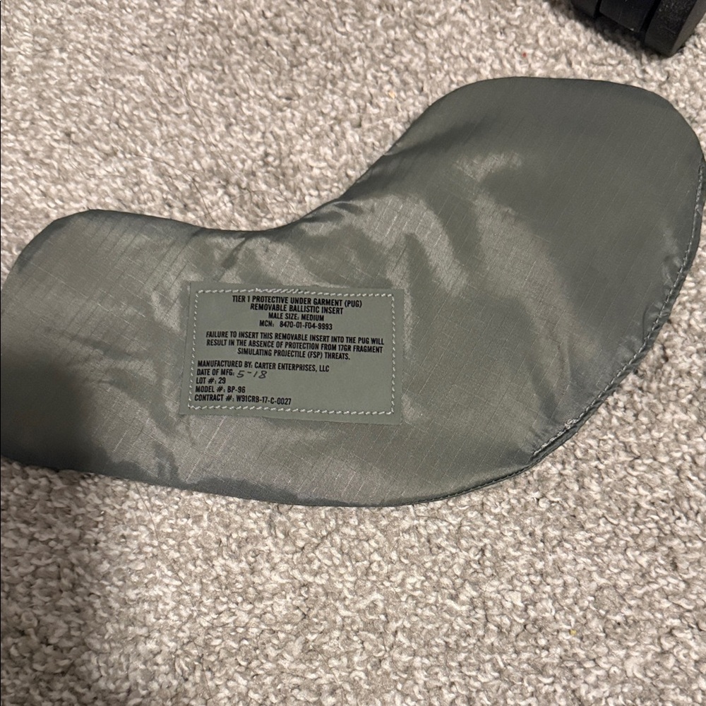 Protective Shoulder Garment Ballistic inserts x2 (Army issued)